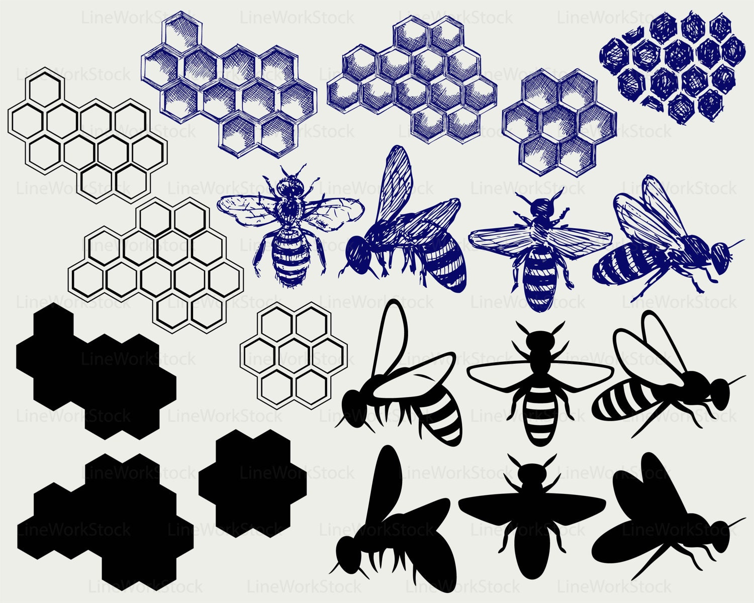 Download BEES svg,bees knees clipart,honey svg,honeycomb silhouette ...