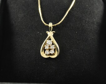 14K Yellow Gold .50ct. Diamond Necklace 50% Off