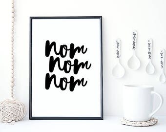 Nom Nom Nom Typographic Kitchen Print