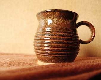 brown speckle hand-made ceramic mug