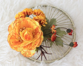 Flower Fascinator, Flower Hair Clip, Hair Accessory, Rustic Flower Headpiece, Woodland Fascinator,Yellow Flower,Accessories,Flower Headband