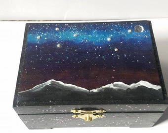 Galaxy Jewelry Box MilkyWay Jewelry Box Galaxy Box Galaxy Keepsake Box Galaxy Art Milky Way Art Galaxy Painting Night Sky Painting