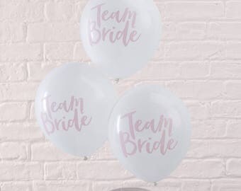 Team Bride Pink and white Balloons - Bachelorette party balloons Hen Party Hens Night Bridal Shower Decoration