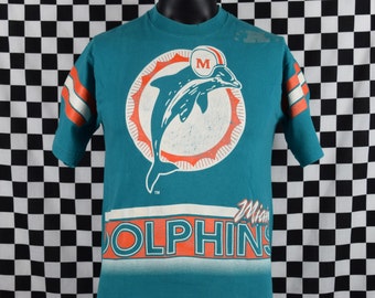 Miami Dolphins Salem Sportswear Tee Shirt / Vintage Dolphins NFL T-shirt / Youth size 18-20 / Football / 1990's