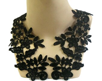 Black Lace Appliques, Mirror Pair Appliques, Black Lace Trim, Tutu Decoration, Dance Costume