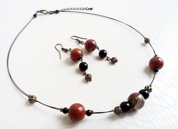 Jewelry set 'Garance' matching necklace and earrings