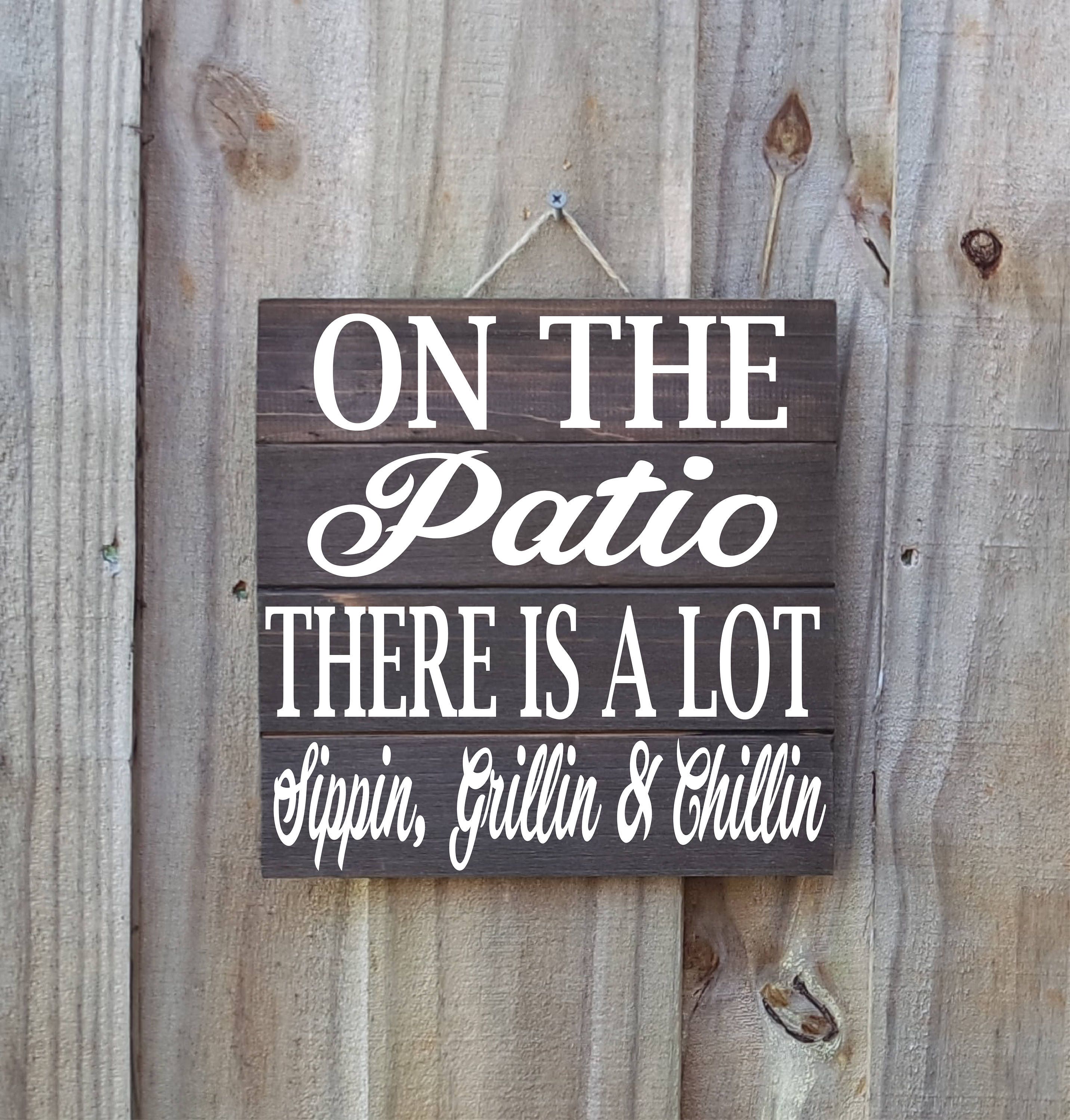 On The Patio Back Porch Sign Porch Sign Patio Sign Wood