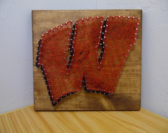 Wisconsin badgers string art, Badgers String Art, Wisconsin String Art, College Football String Art, Badgers Football String Art, String Art