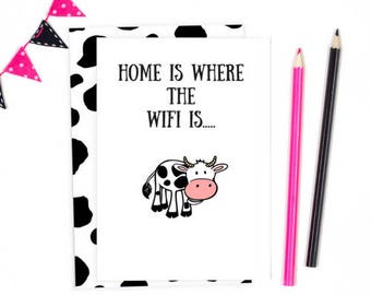 Funny new house card, funny new home card, housewarming card, funny moving card, first home card, Can be personalised. Mature