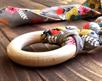 Boho mama - Boho baby - Organic teething necklace - Nursing necklace - Boho jewelry for wife - Fabric teething necklace for mom - Teether