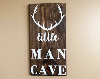 Nursery Decor | Little Man Cave | Rustic Home Decor | Deer Antlers | Baby Boy Unique Gift | Country Home | Hunting Decor | Boy Nursery Ideas