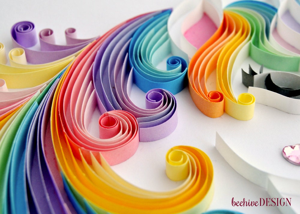 unicorn quilling wall art unicorn picture paper art