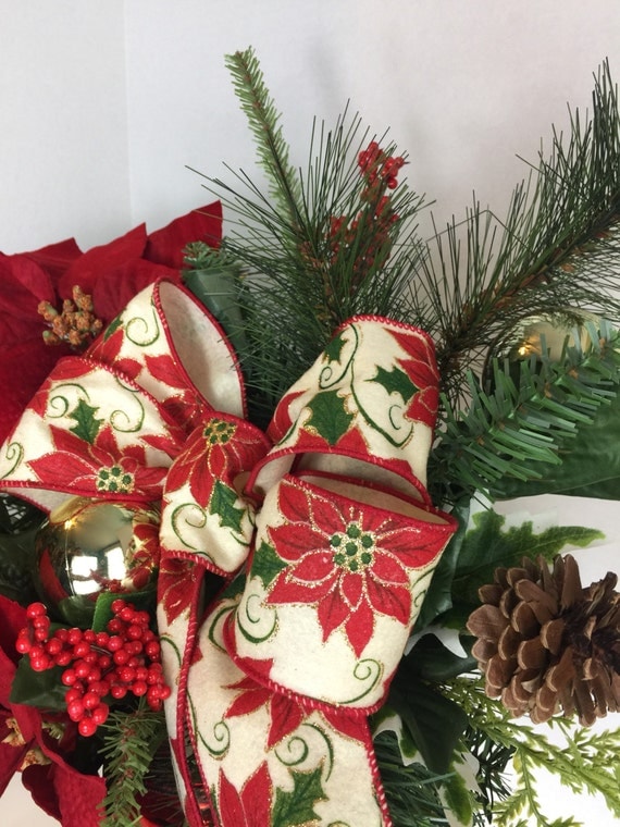 Poinsettia Christmas Floral Arrangement