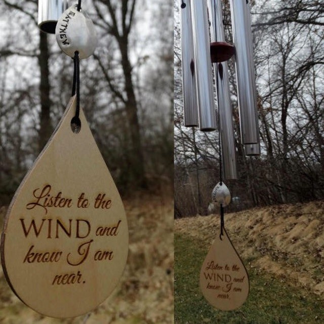 Memorial wind chime gifts after loss of loved one by