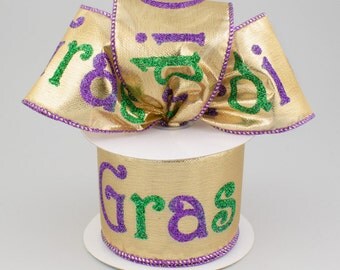 mardi gras ribbon wreath