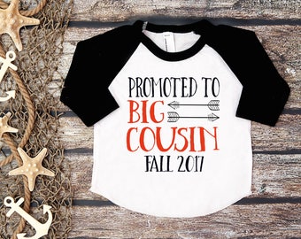 Promoted to Big Cousin;Pregnancy Announcement;Baby Announcement;Big Cousin Tee;Sibling Tee;Girl Baseball Shirt;Big Cousin Shirt
