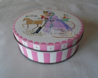 quality street vintage tin candy stripe