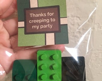Minecraft PARTY FAVOR Crayons // Lego Minecraft // Party Favor Bags // Minecraft Crayon // Minecraft Favor // Personalized Party Favors