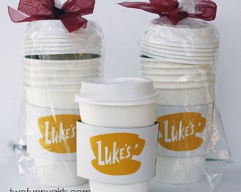 Luke's Diner from Gilmore Girls/Stars Hollow Paper Coffee Cups {5 pack sleeve)