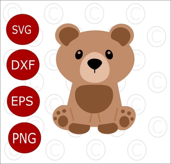 Download Baby Bear SVG Cut File, Cute baby woodland animal SVGs, Cut files for Silhouette and Cricut by ...