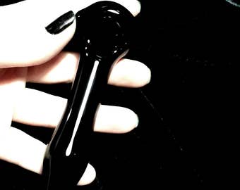 Black Glass Pipe/Onyx Black Pipe/Obsidian Black Pipe/Glass Pipes/Smoking Accessories/Tobacco Accessories/Smoking Pipe/Glass Smoking Bowls