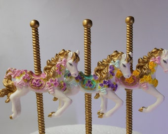 Edible Carousel horse cake topper edible 3 horses colors of your choice carousel cake edible horse party birthday