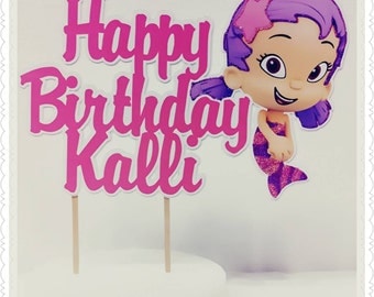 Lebistes de burbuja--los primeros barata torta personalizada con nombre y personaje--cumpleaños de los niños fiesta decoraciones