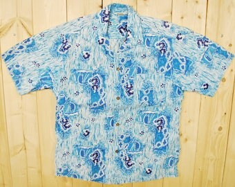Vintage 1950's/60's Alu Lole HAWAIIAN Loop Shirt / Cowpunk / Rockabilly / Retro Collectable Rare