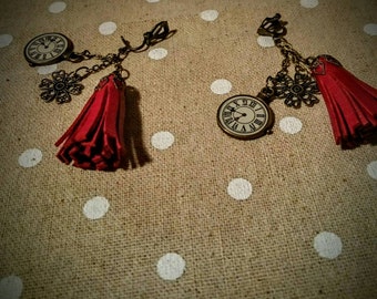 Boucles d'oreilles non percées rouge