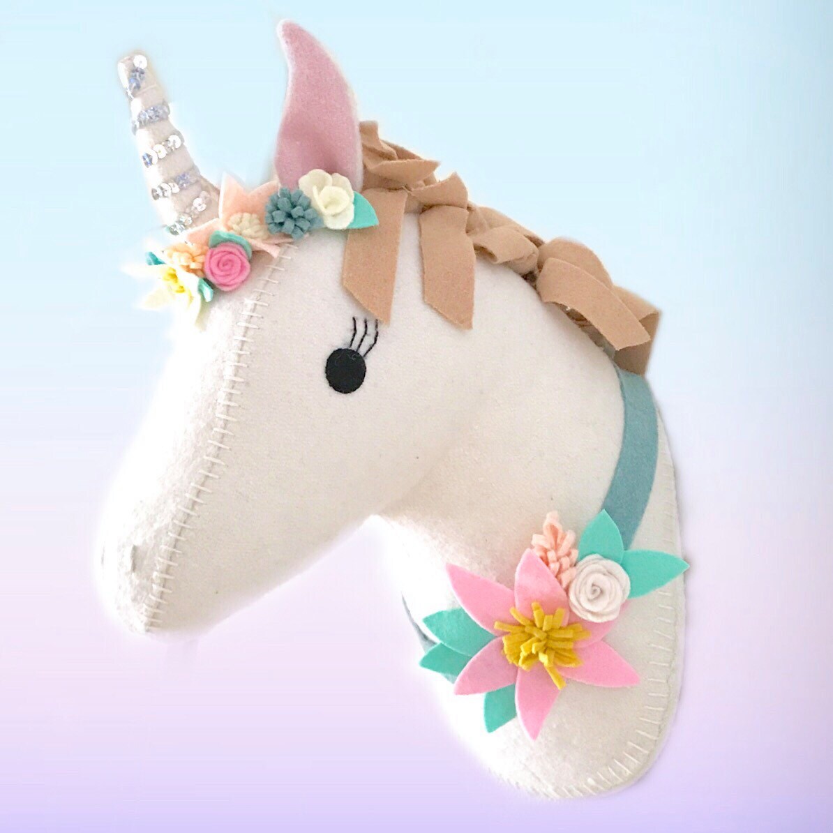 Unicorn head wall decor // target unicorn embellished nursery