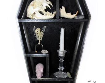 COFFIN CUBBY Shelf, Coffin Shelf, Cubby Shelf, Display Case, Cross, Gothic, Gothic Furniture, Coffin Decor