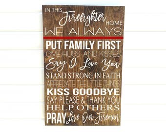 Fireman Sign - Firefighter Sign - Fireman Wall Art - Firemen Sign - Fire Fighter Sign - Firefighter Signs - Fireman Room Decor - Firefighter