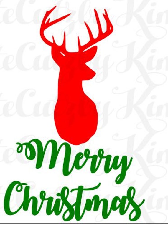 Download Merry Christmas Deer Head svg dxf jpg png