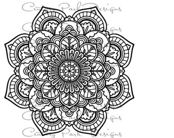 Mandala 001 SVG / JPEG / PNG /pdf / use with Silhouette Studio and Cricut Design Space - Commercial Use - Adult Coloring Page