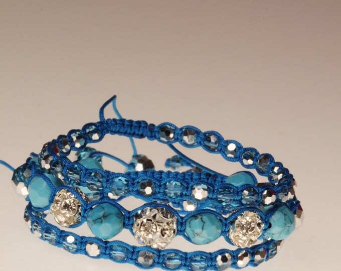 Blue turquoise set bracelet talisman amulet turquoise amulet set bracelet Blue gift Christmas New Year's Valentine's Day stylish gift woman