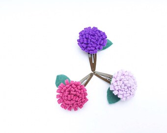 Hair Clips: Hydrangea