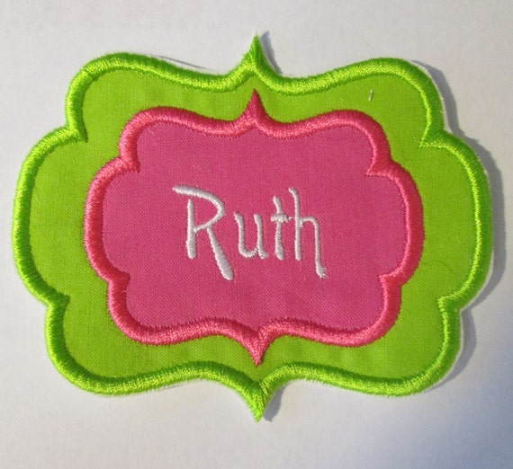 Name Tags Iron On or Sew On Embroidered Name Tags for