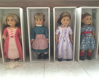 2 American Girl Dolls, Felicity and Emily, all with hard cover books, in original box, Excellent Condition