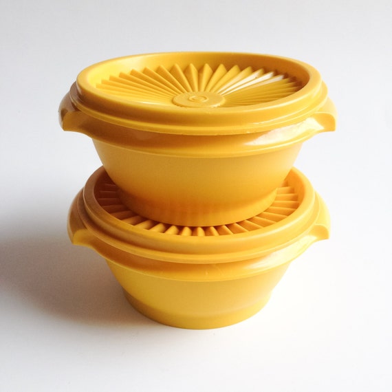 Vintage yellow Tupperware Two vintage Tupperware dishes
