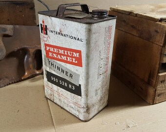 Vintage IH International Harvester Enamel Thinner One Gallon Can (Rare)
