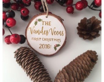 First christmas ornament married personalized christmas wedding ornaments just married ornament Newlywed ornament Tree decoration