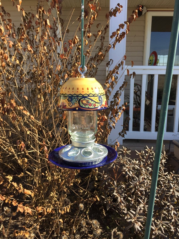 Hanging Mason Jar Bird Feeder Homemade with by UnderwoodUnlimited