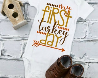 First Thanksgiving Bodysuit - Thanksgiving Shirt - Child Holiday Shirt - Fall Clothes For Babies - Baby's First Thanksgiving Outfit - Baby