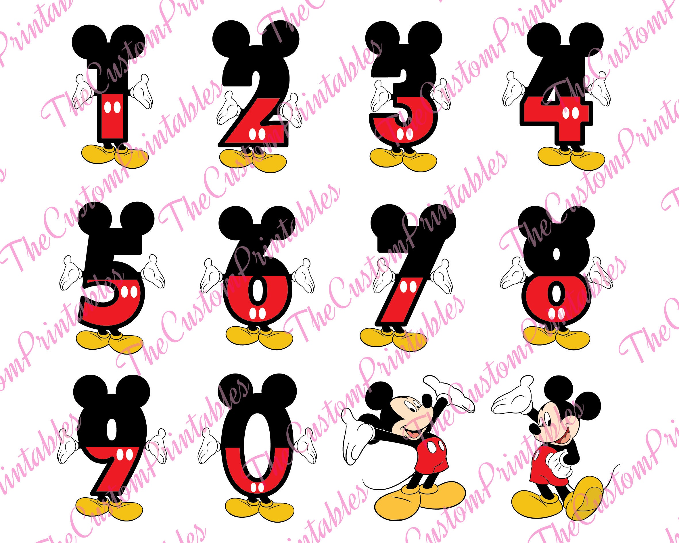 Download 25%OFF Mickey Mouse Disney NUMBERS 0-9 Svg Cut File