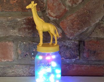 Giraffe Mason Jar night light, baby room