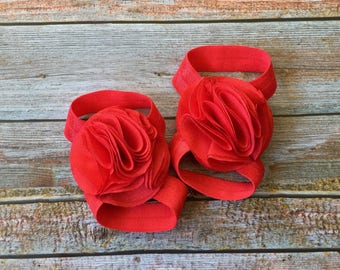 Red Barefoot Sandals/Baby Barefoot Sandals/Newborn Sandals/Newborn Shoe/Red//Baby Shoes/Baby Girl Shoes/Baby Sandal/Baby SandelBaby Shoes