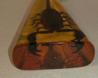 1970's Lucite taxidermy Scorpion Roach Clip - California Prison Art Hippy Great for Halloween