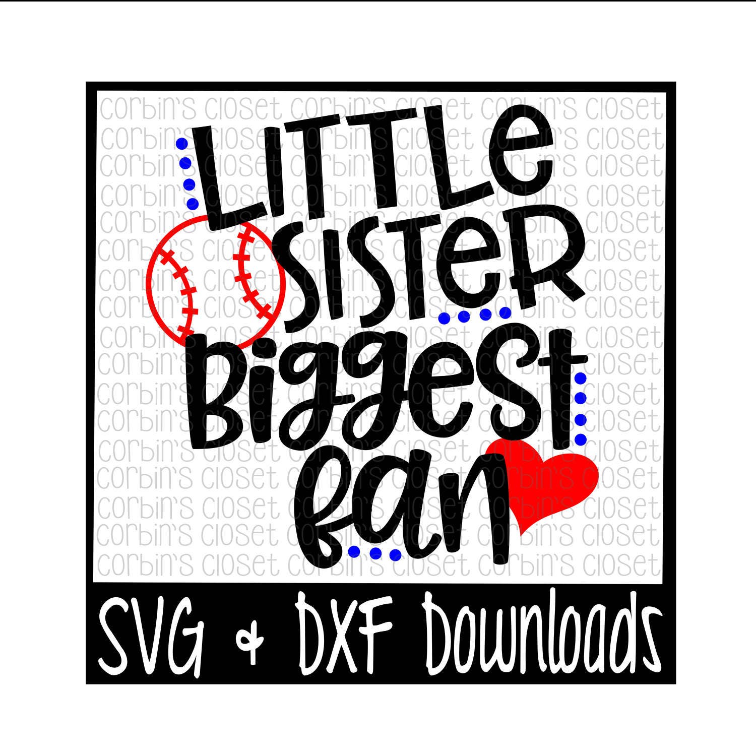 Download Baseball Sister SVG Baseball SVG Little Sister Biggest Fan