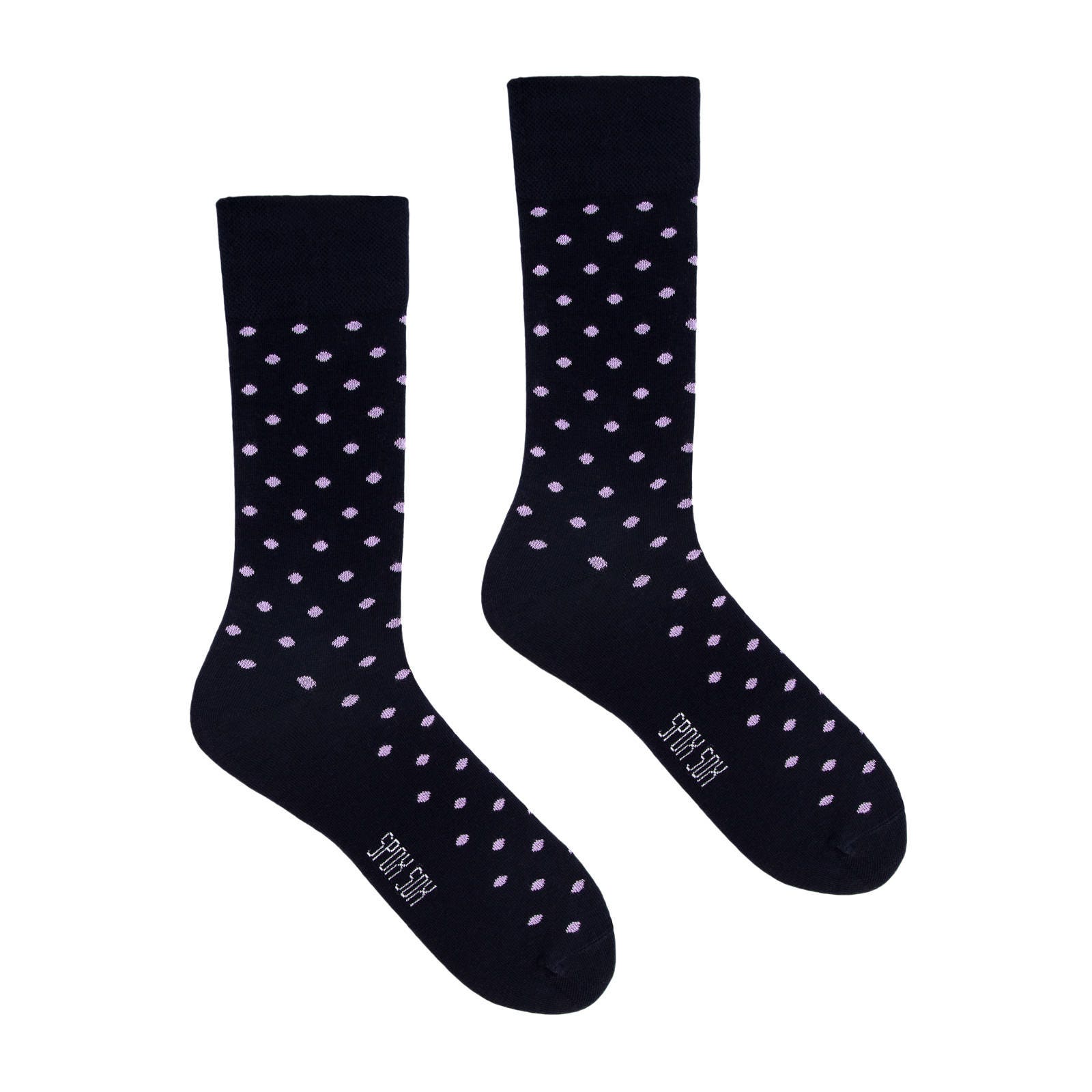 Black and white polka dot dress socks. Black and white polka dot dress socks.