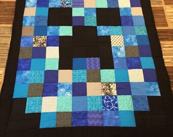 SALE!! Minecraft inspired quilt / minky blanket / minky quilt / Blue / pink / purple / green